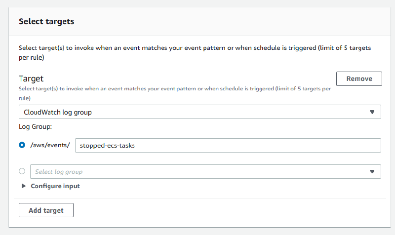 EventBridge CloudWatch Target